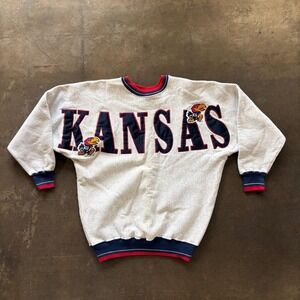 Vintage Kansas Jayhawks Crewneck USA Made Legends Athletic Logo Sweatshirt Large